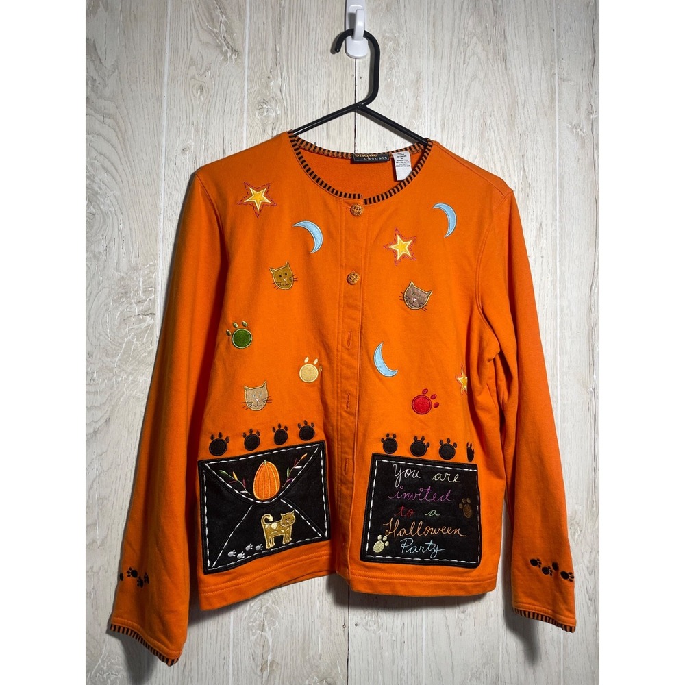 Adorable Woman's Halloween Jacket Size L Onque Casuals